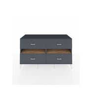 Kronos Konsol 2 Raflı 4 Çekmeceli  176x59x99 Antrasit-Çam/Antrasit