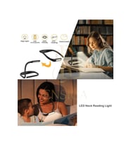 Şarjlı Led Boyun Işığı, Göz Koruyucu, Mavi Kitap Işığı, Okuma İçin Ideal (Krem)