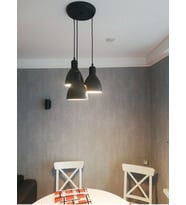 RİOLİGHT RETRO,RUSTİK,VİNTAGE SİYAH 3XE27 DUYLU METAL SARKIT AVİZE TABAN ÇAPI:30CM