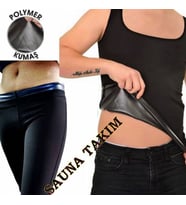 Hot Power Polymer Erkek Atlet Uzun Tayt Sauna Spor Terletme Atlet Tam Boy Tayt Takım Polymer (Siyah)