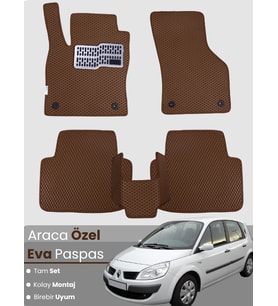 RENAULT SCENİC 2 (2002-2009) Uyumlu EVA Paspas Tam Set–Oto Paspas,Araca Özel,Kolay Montaj