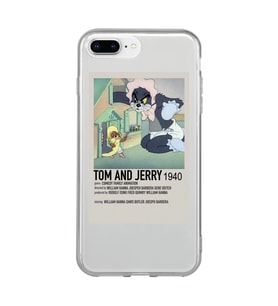 Iphone 7 Plus / 8 Plus Uyumlu Tom ve Jerry Desenli Şeffaf Telefon Kılıfı