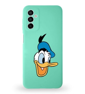 Samsung Galaxy M13 Uyumlu Lansman Kılıf Altı Kapalı İçi Kadife  Donald Duck-A Tasarımlı  Kapak (Şeffaf)