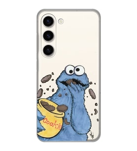 Samsung Galaxy S23 Uyumlu Susam Sokağı Kurabiye Canavarı Desenli Şeffaf Telefon Kılıfı