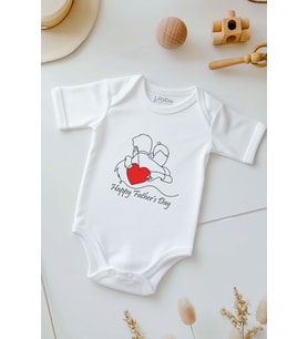 %100 Pamuk Babalar Günü Bebek Body Zıbın