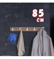 Modilayn ARI Serisi (81,4x9,6 cm) 5' li Set 15 Kancalı Banyo Askısı Ekstra Düzen ve Yer Tasarrufu