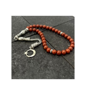 SERTİFİKALI Kırmızı Jasper  6mm 33lük Doğal Taş Tesbih