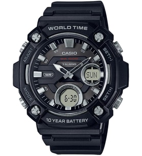 CASIO AEQ-120W-1AVDF ANALOG DİJİTAL SİLİKON ERKEK KOL SAATİ (Siyah)