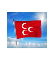 Kırmızı Üç Hilal Bayrağı Premium Raşel Kumaş 100x150 cm