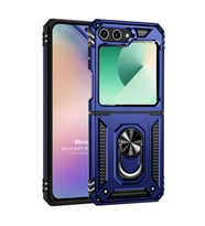 Microsonic Samsung Galaxy Z Flip 6 Kılıf Military Ring Holder Lacivert (Lacivert)