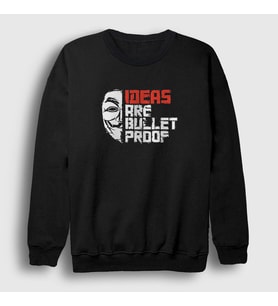 Presmono Unisex Siyah Bulletproof Film V For Vendetta Sweatshirt 255528tt