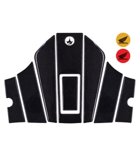 Grippatch - Honda Activa 125 2023 ile Uyumlu Kaydırmaz 6D Karbon 9 Parça Tank Pad Seti GC24