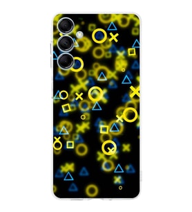 PrintiFy Samsung M14 Uyumlu Kamera Korumalı Semboller Tasarımlı Şeffaf Silikon Kılıf