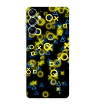 PrintiFy Samsung M14 Uyumlu Kamera Korumalı Semboller Tasarımlı Şeffaf Silikon Kılıf