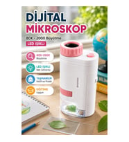 80X-200X LED Işıklı Taşınabilir Dijital Mikroskop Çocuk Eğitim ve Hobi Mikroskobu