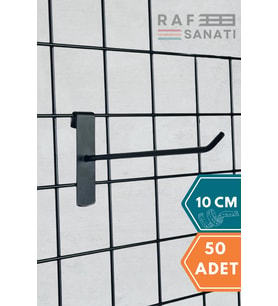 50 Adet Siyah Tel Pano Kancası 10 cm - Askı Kanca Raf Askısı Raf Aksesuar Tel Askı Çorap Kancası