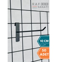 50 Adet Siyah Tel Pano Kancası 10 cm - Askı Kanca Raf Askısı Raf Aksesuar Tel Askı Çorap Kancası