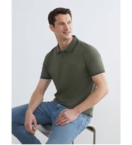 LCWAIKIKI Classic Haki Polo Yaka Erkek Dokulu Tişört