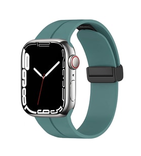 Apple Watch Ultra 49mm Uyumlu Kordon Silikon Metal Mıknatıslı Toka Zore KRD-84 Kayış (Açık Yeşil)