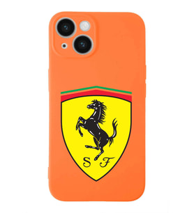 Apple iPhone 14  Lansman Kılıf Ferrari  Tasarımlı Altı Kapalı İçi Kadife Kaplı  Kapak (Şeffaf)