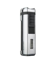 Quantoro 3 Torch Pürmüz Gümüş-Siyah Metal Puro Çakmağı