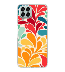 PrintiFy Samsung Galaxy M33 ile Uyumlu 1mm Slim Fit Retro Renkler 5 Baskılı Şeffaf  Kılıf