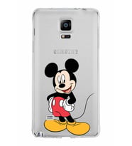 Samsung Galaxy Note 4 Kapak Mickey Mouse Tasarımlı Şeffaf Silikon Kılıf