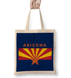 Arizona State Flag Bez Çanta Uzun Saplı