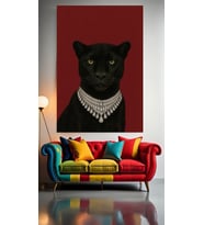 PANTER HANIM V1 Ev Duvar Salon Güzellik Salonu Ofis Dükkan Dekarasyon Kanvas Tablo (Çok Renkli)