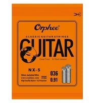 Orphee NX-5 Klasik Gitar La (A) Teli - 5. Tel (Aksesuar - Yedek Tek Tel)  Gümüş Kaplama Çelik Çekirdek Sargı, Dengeli Bas Karakteri ve Uzun Ömürlü Kullanım  Uyum: Tüm Klasik Gitarlar