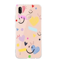 Huawei P20 Lite Uyumlu Baskılı Yumuşak Silikon Şeffaf Telefon Kılıfı