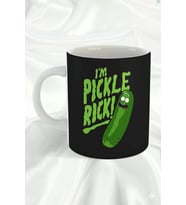 "Rick and Morty " The Pickle Rick Tasarımlı Hediyelik Porselen Kupa Bardak (Beyaz)