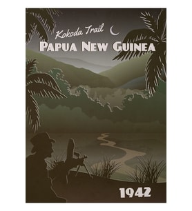 Papua Yeni Gine 1942 - Kokoda Trail Seyahat Poster Tablo Ahşap Poster Dekoratif