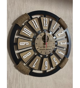 Dekoratif Ahşap Duvar Saati 40 cm