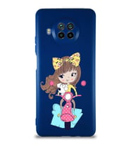 Xiaomi Mi 10T Lite Soft Premier Kapak Vespagirl Tasarımlı Silikon Kılıf - Lacivert (Şeffaf)