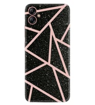 Samsung Galaxy A05 Kılıf Resimli Desenli Baskılı Silikon Pembe Şeritli Mermer 1312