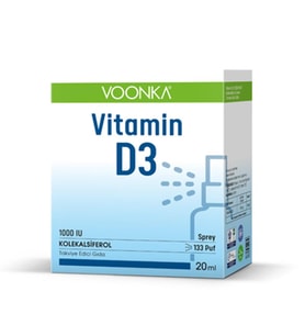 Voonka Vitamin D3 1000 IU Takviye Edici Gıda Sprey 20 ml
