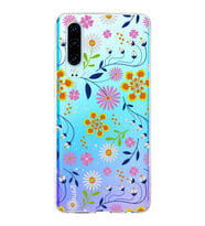 Huawei P30 Uyumlu Kapak Flowers Tasarımlı Şeffaf Silikon Kılıf