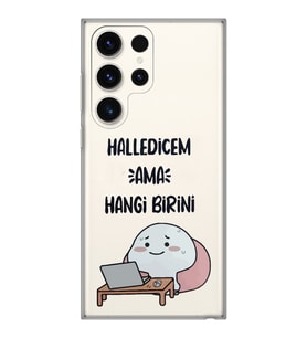 Samsung Galaxy S23 ULTRA Uyumlu Halledicem Tasarımlı Şeffaf Telefon Kılıfı