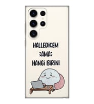 Samsung Galaxy S23 ULTRA Uyumlu Halledicem Tasarımlı Şeffaf Telefon Kılıfı