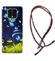 Tecno Camon 16 18P Pova Kılıf Boyun Asklı Rasta Silikon Neon Butterflys 1309