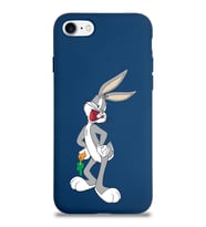 Apple iPhone SE 2022  Lansman Kılıf Bugs Bunny Tasarımlı Altı Kapalı İçi Kadife Kaplı  Kapak (Şeffaf)