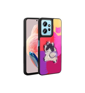 Xiaomi Redmi Note 12 4G Uyumlu Kılıf Parlayan Kabartmalı İkonik Figürlü Zore Amas Silikon Kapak
