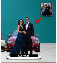 Kendi Aracınızla Size Özel  Fotografınız ile Arabalı Karikatür Biblo model 14
