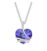 Monemel Saks Mavisi Swarovski Taşlı Kalp Kolye (Altın Kaplama) Anneler Günü Hediyesi, Sevgiliye Hediye (Aynı Gün Teslimat)