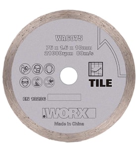 WORX WA6075 WX801 İçin 76x10mm Fayans, Seramik, Mermer Elmas Kesme Diski
