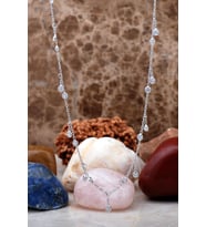 Sıra Taşlı Rodyumlu Gümüş Choker Kolye 7235