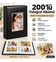 200'lü Deri Pencereli Fotoğraf Albümü – 10x15 cm