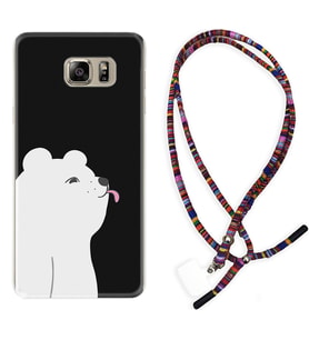Samsung S7 Edge S20 Fe Plus Ultra S21 S22 Kılıf Boyun Asklı Rasta Silikon Panda Sevimli 1738