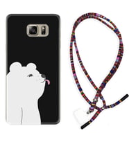 Samsung S7 Edge S20 Fe Plus Ultra S21 S22 Kılıf Boyun Asklı Rasta Silikon Panda Sevimli 1738